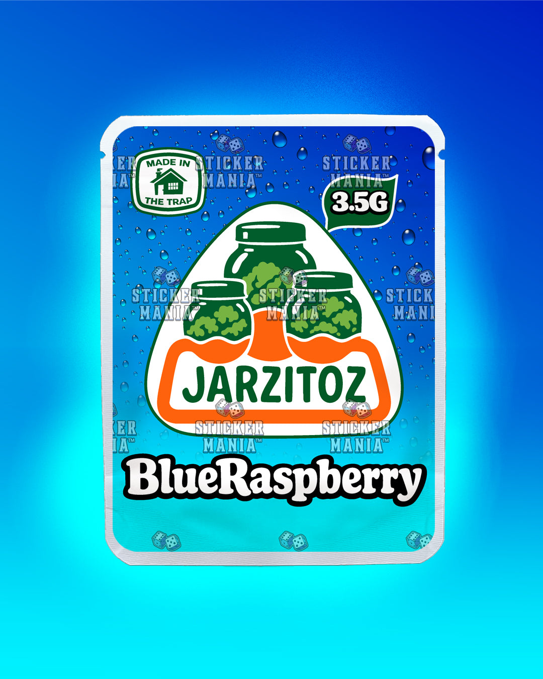 Jarzitoz Blue Raspberry | Pre-Made Sticker Bag | 3.5g