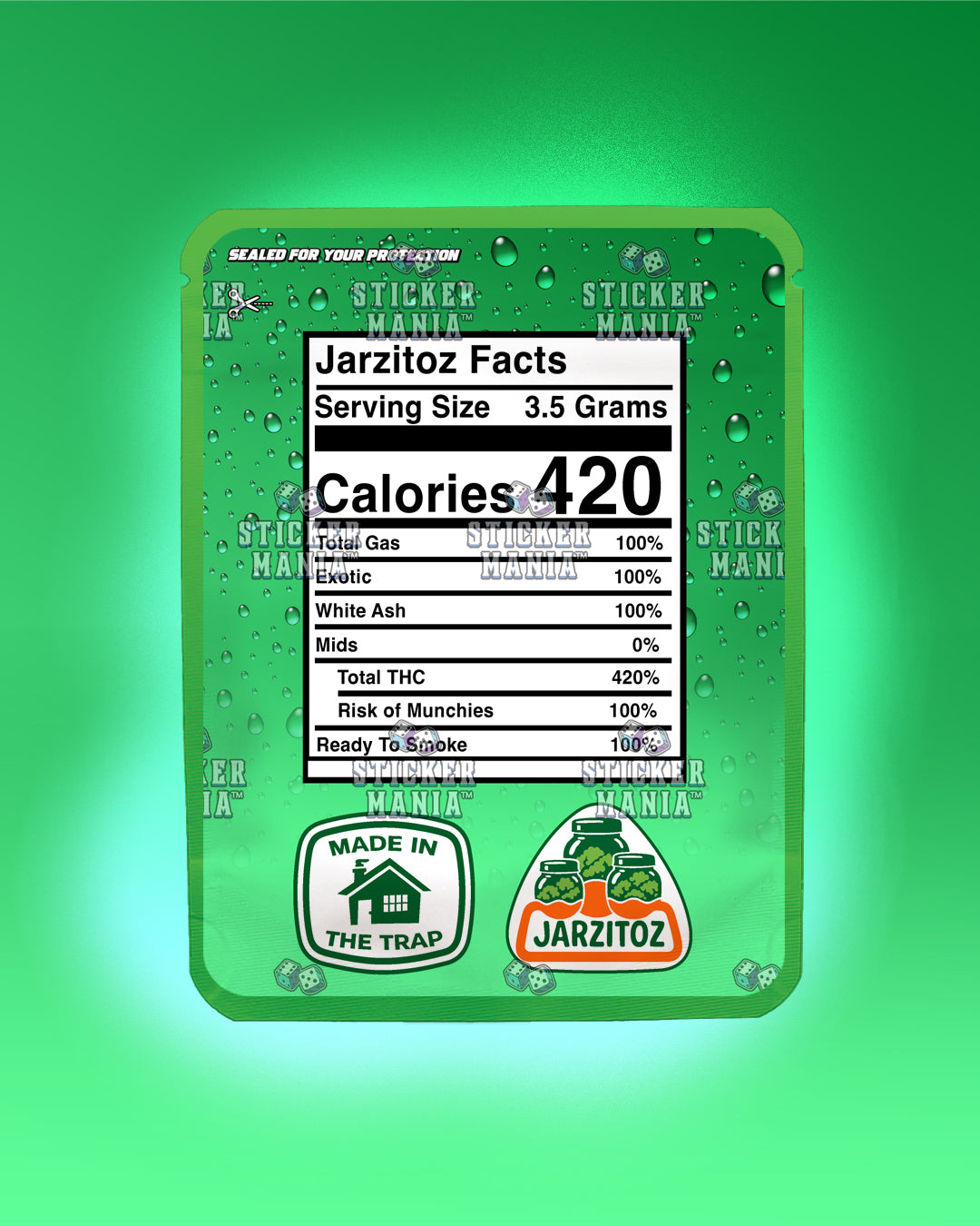 Jarzitoz Grapefruit | Pre-Made Sticker Bag | 3.5g
