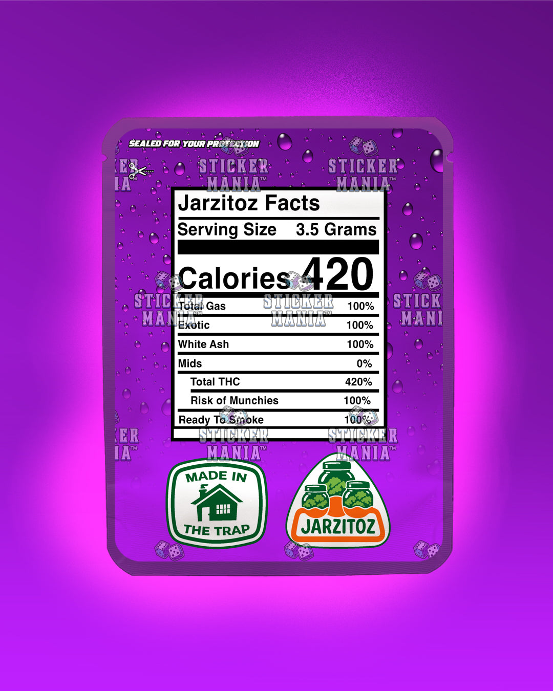 Jarzitoz Grape | Pre-Made Sticker Bag | 3.5g