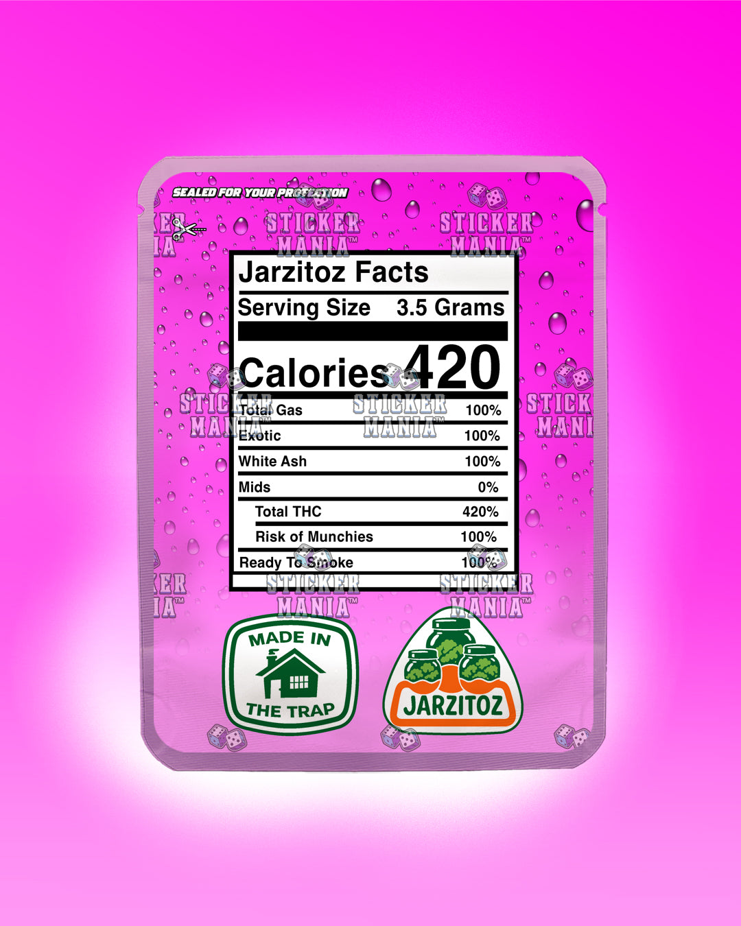 Jarzitoz Guava | Pre-Made Sticker Bag | 3.5g