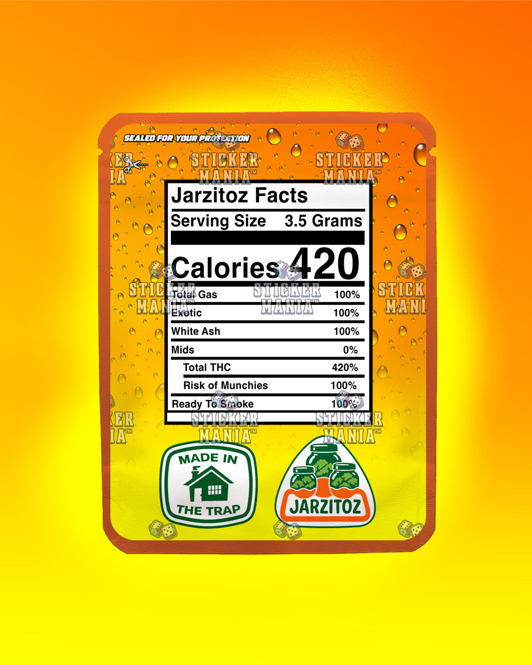 Jarzitoz Passionfruit | Pre-Made Sticker Bag | 3.5g