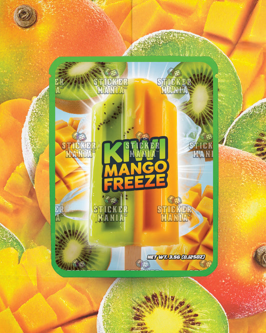 Kiwi Mango Freeze | Pre-Made Sticker Bag | 3.5g
