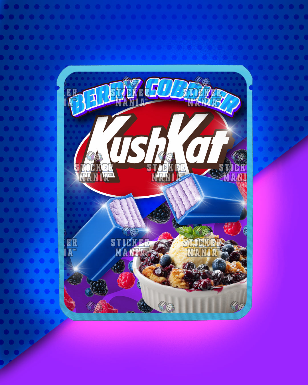 Kush Kat Berry Cobbler | Pre-Made Sticker Bag | 3.5g