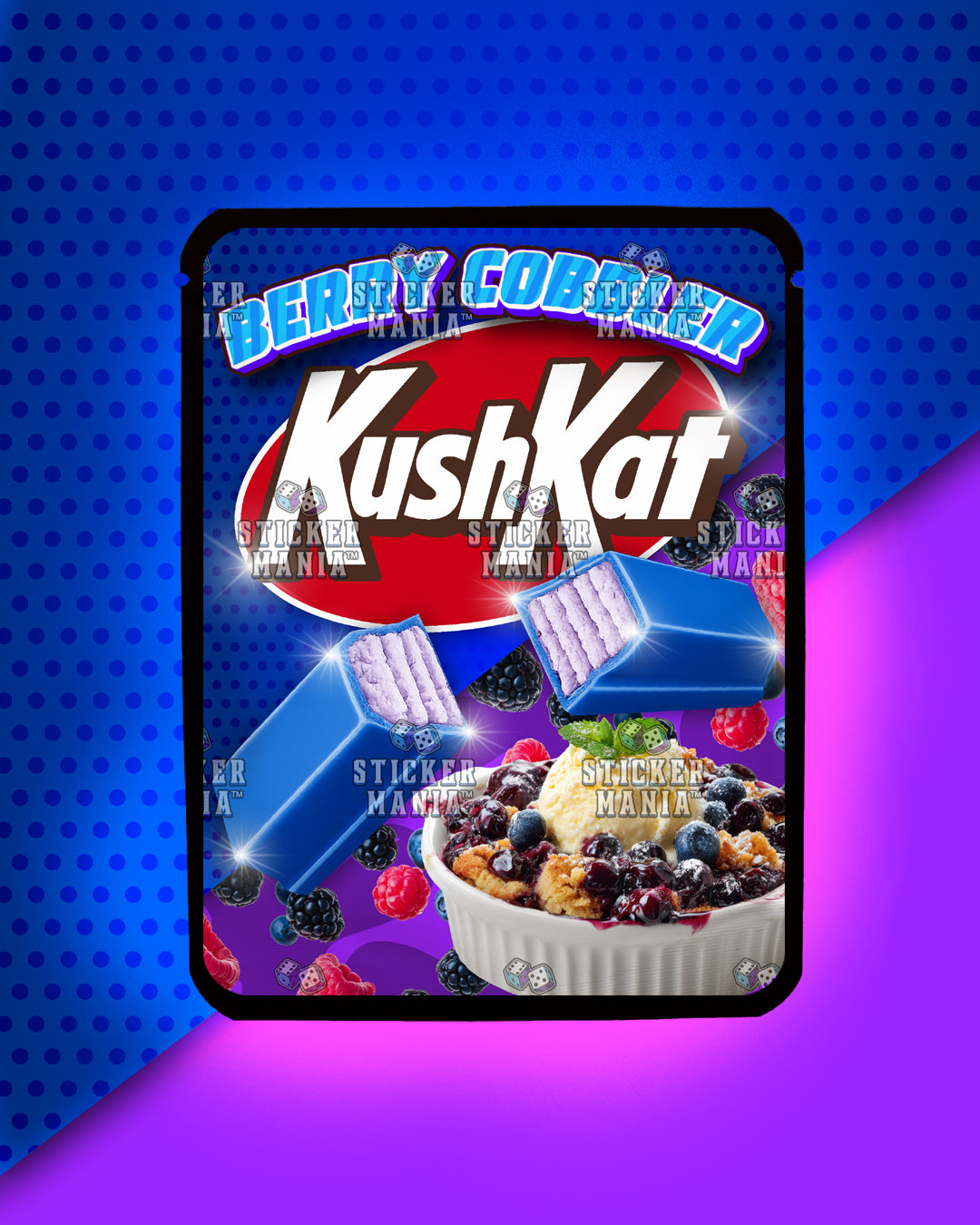 Kush Kat Berry Cobbler | Pre-Made Sticker Bag | 3.5g