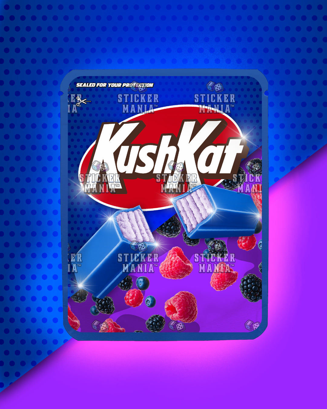 Kush Kat Berry Cobbler | Pre-Made Sticker Bag | 3.5g