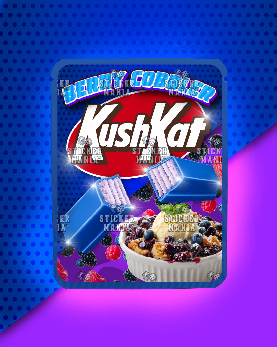 Kush Kat Berry Cobbler | Pre-Made Sticker Bag | 3.5g
