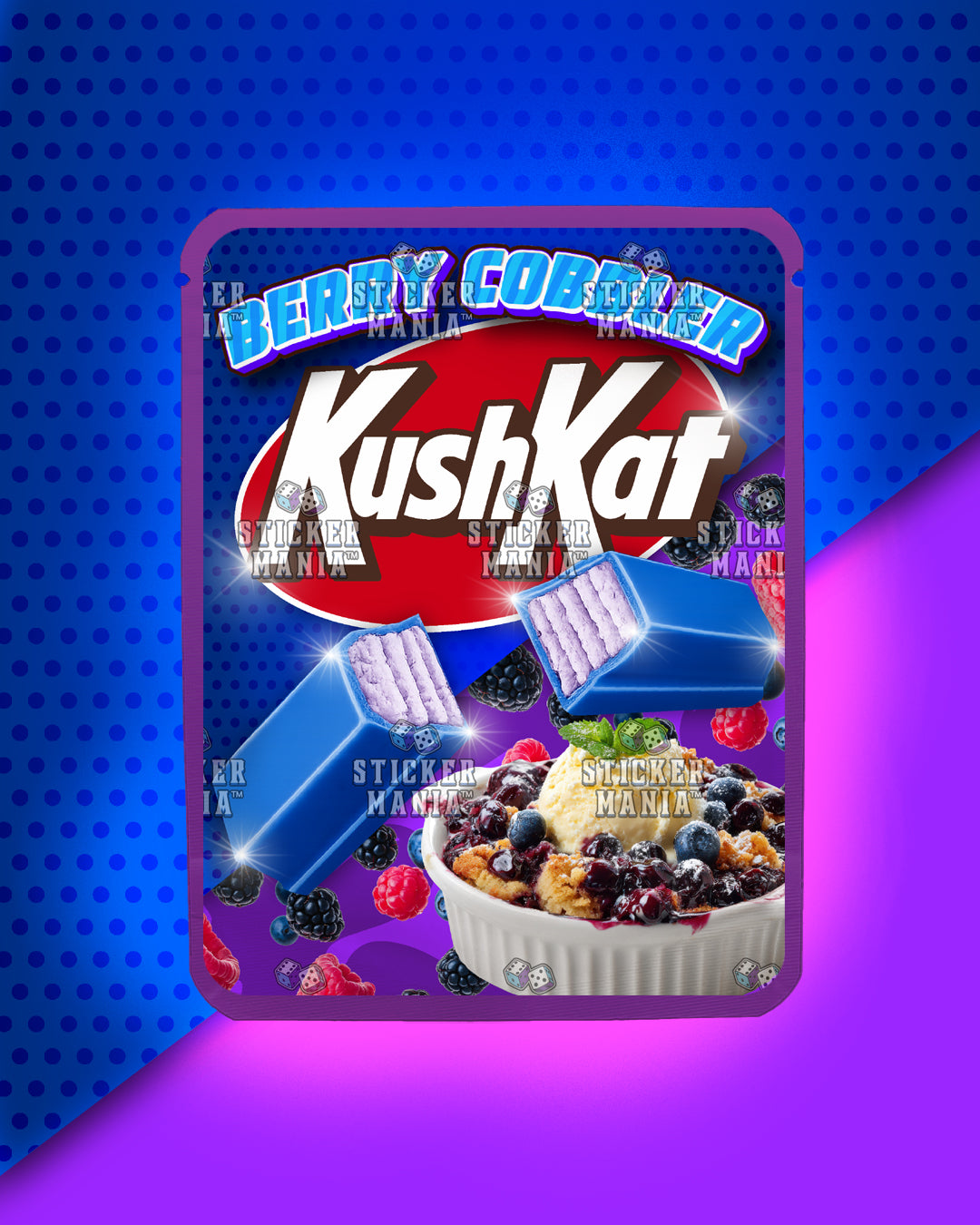 Kush Kat Berry Cobbler | Pre-Made Sticker Bag | 3.5g
