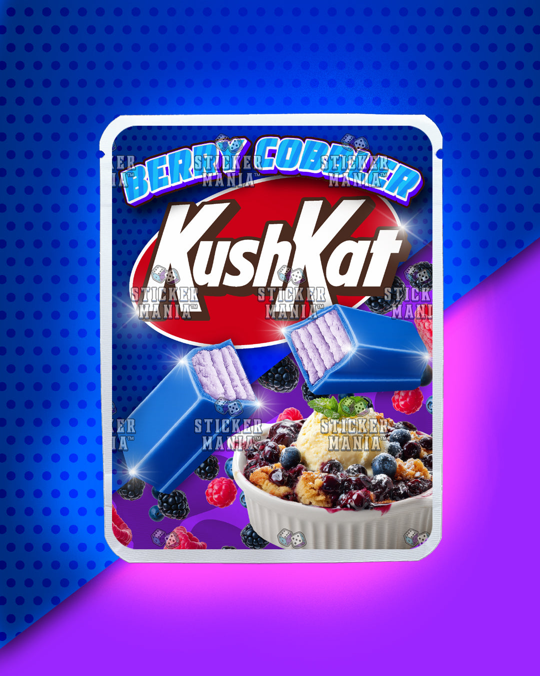 Kush Kat Berry Cobbler | Pre-Made Sticker Bag | 3.5g