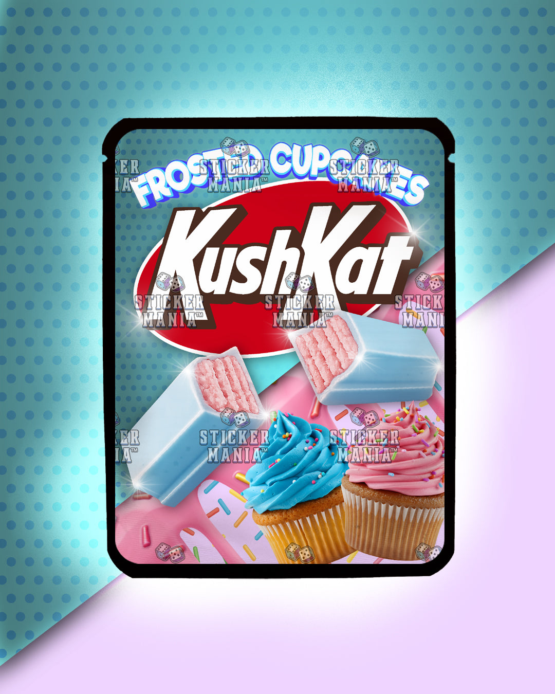 Kush Kat Frosted Cupcakes | Pre-Made Sticker Bag | 3.5g