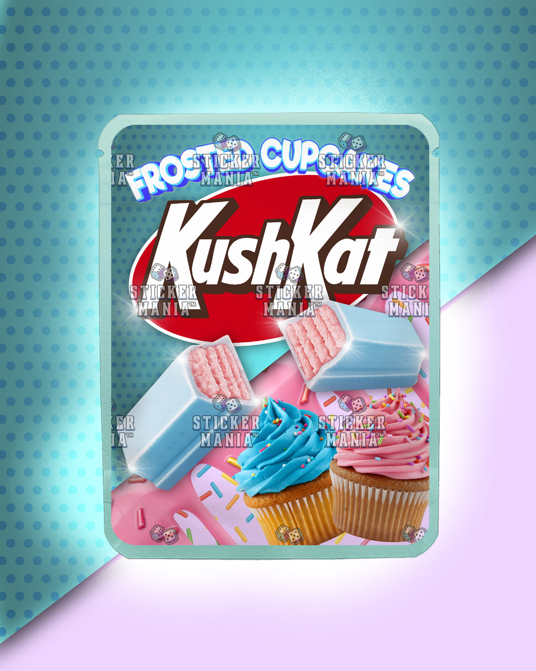 Kush Kat Frosted Cupcakes | Pre-Made Sticker Bag | 3.5g