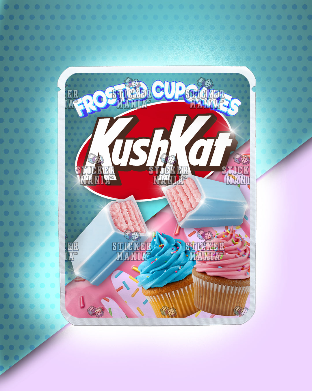 Kush Kat Frosted Cupcakes | Pre-Made Sticker Bag | 3.5g