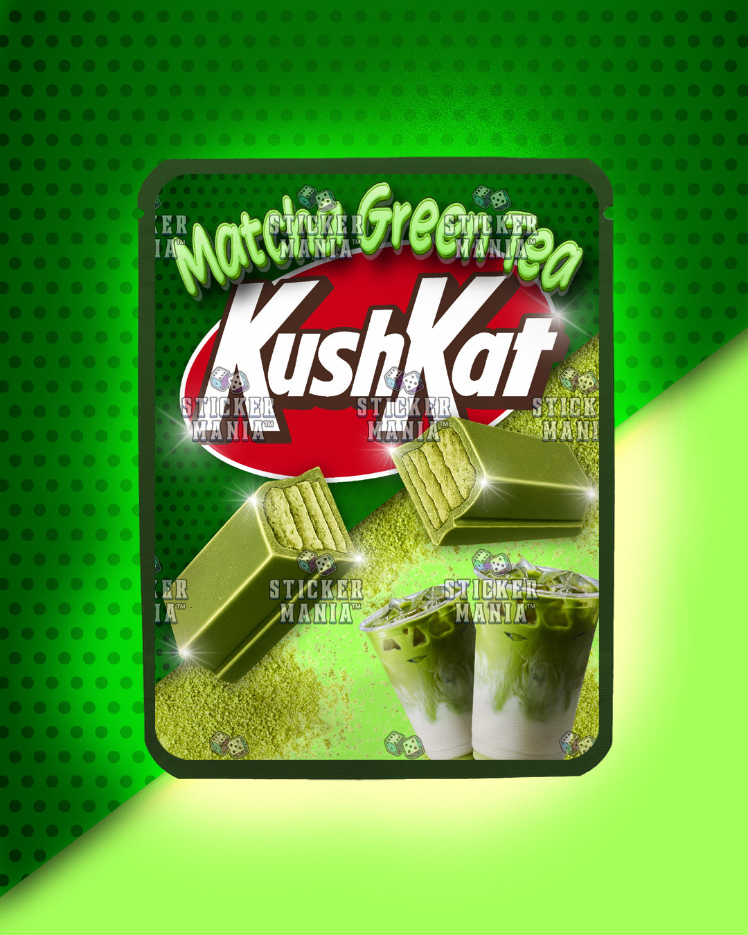 Kush Kat Matcha Green Tea | Pre-Made Sticker Bag | 3.5g