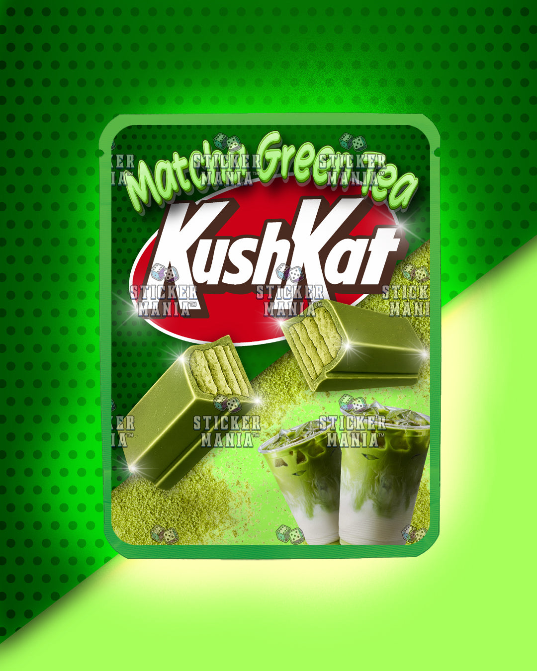 Kush Kat Matcha Green Tea | Pre-Made Sticker Bag | 3.5g