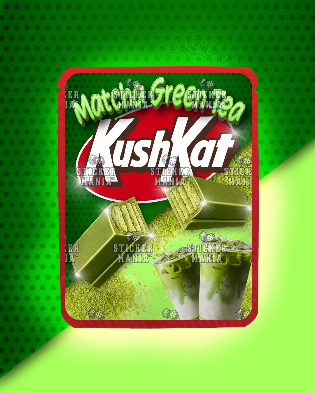 Kush Kat Matcha Green Tea | Pre-Made Sticker Bag | 3.5g