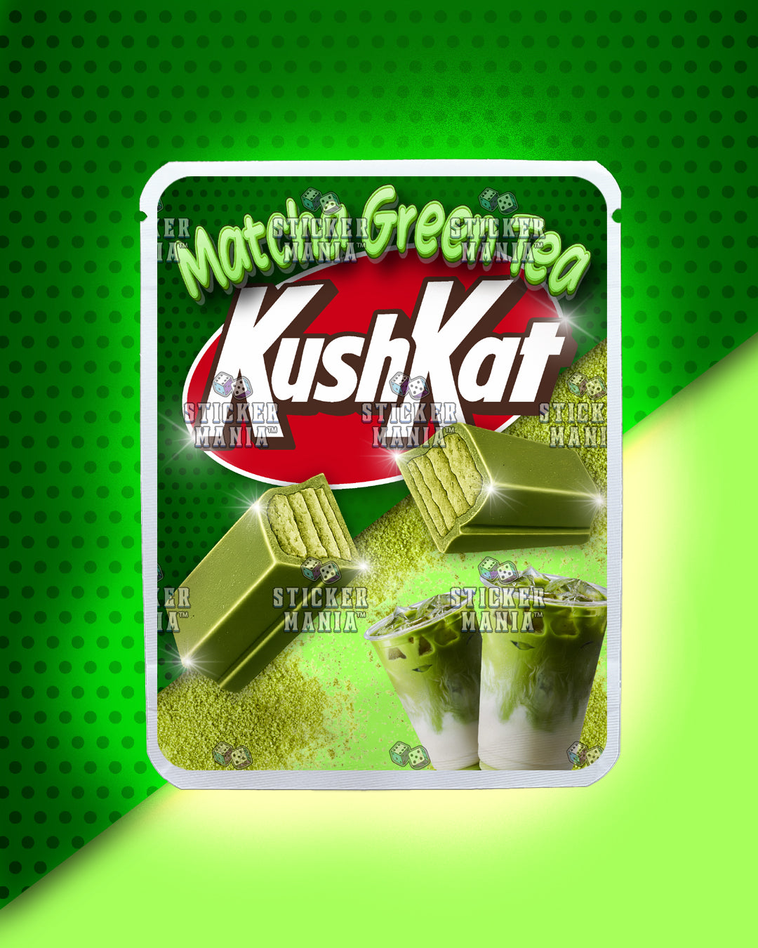 Kush Kat Matcha Green Tea | Pre-Made Sticker Bag | 3.5g