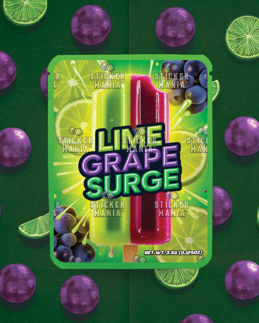 Lime Grape Surge | Pre-Made Sticker Bag | 3.5g