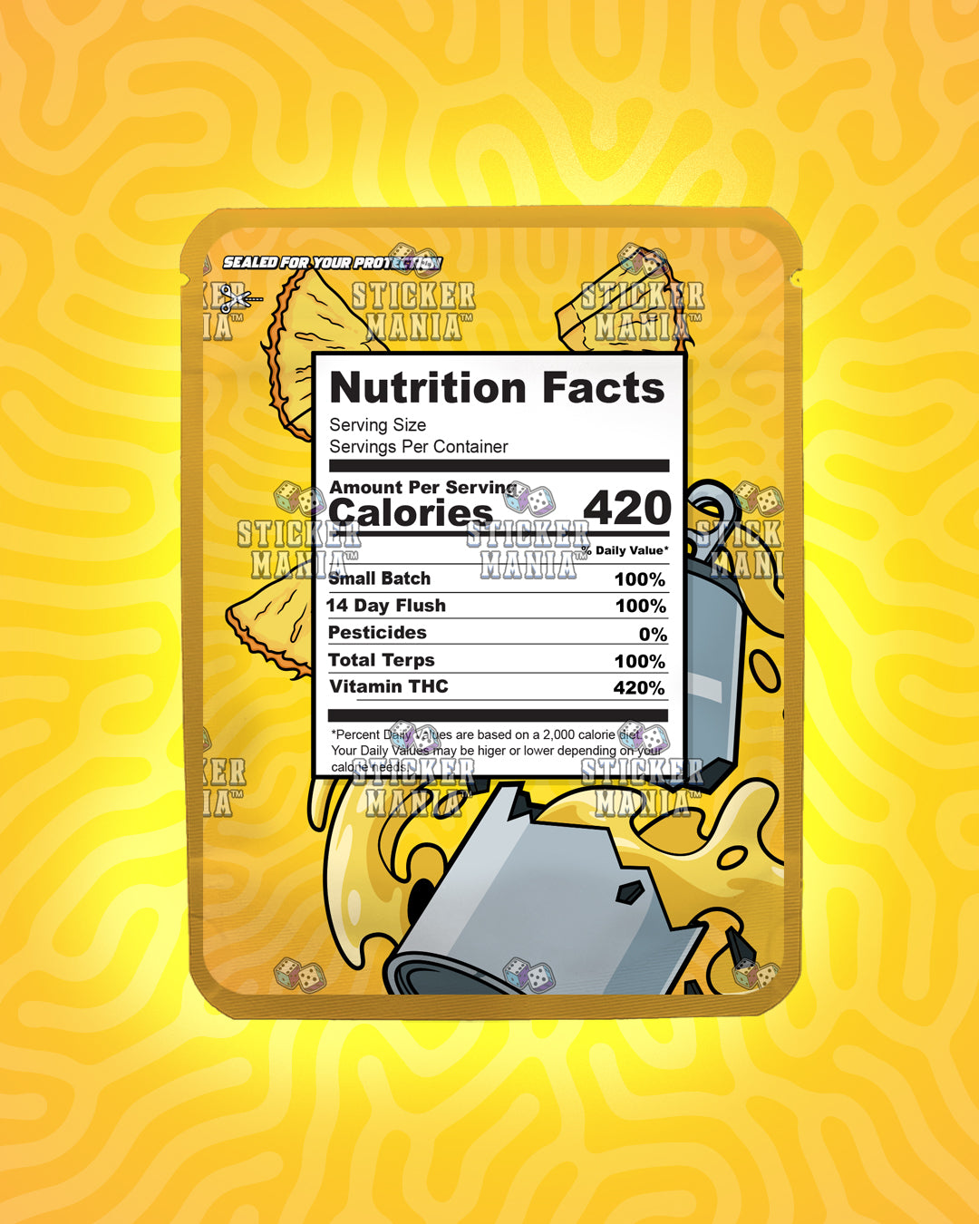 Mirinda Pineapple | Pre-Made Sticker Bag | 3.5g