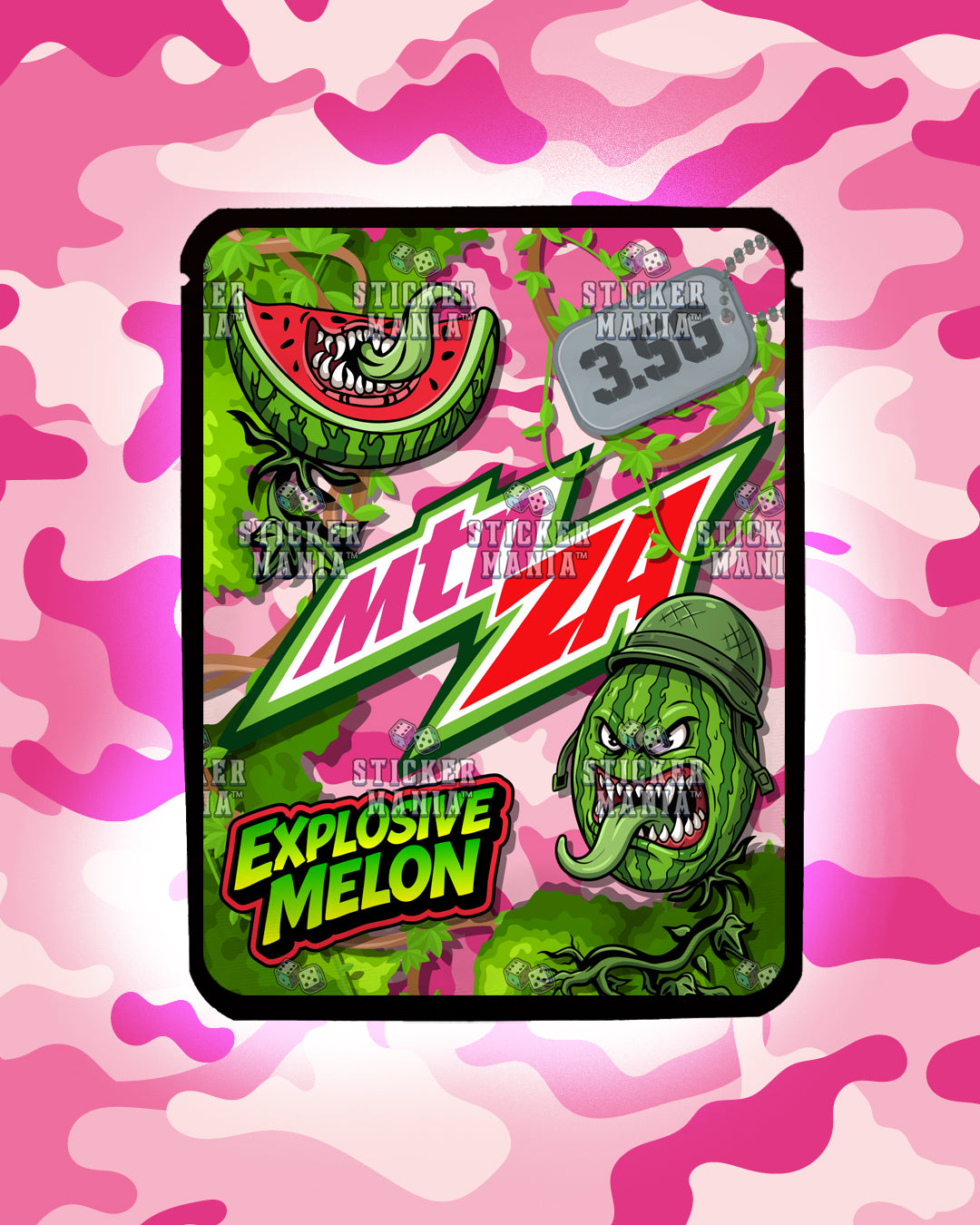 Mtn Za Explosive Melon | Pre-Made Sticker Bag | 3.5g
