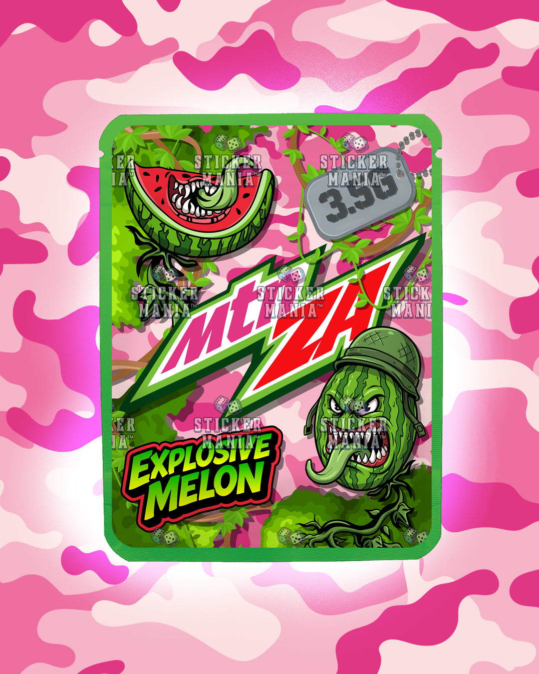 Mtn Za Explosive Melon | Pre-Made Sticker Bag | 3.5g