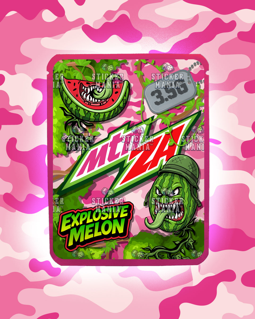 Mtn Za Explosive Melon | Pre-Made Sticker Bag | 3.5g