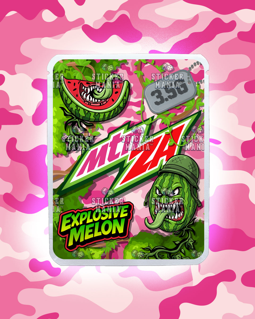 Mtn Za Explosive Melon | Pre-Made Sticker Bag | 3.5g
