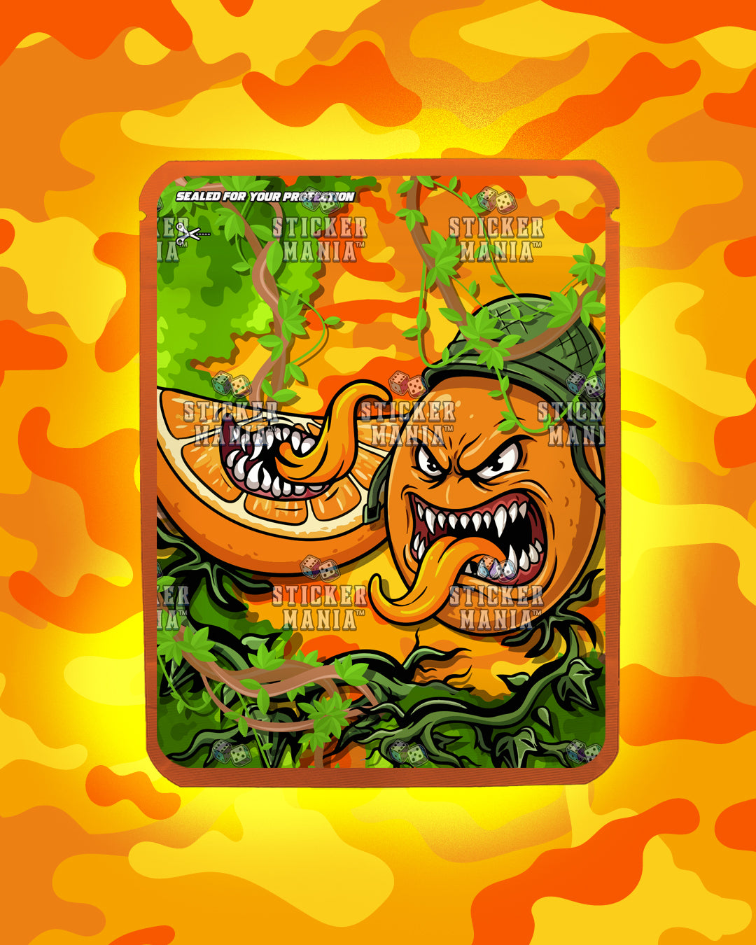 Mtn Za Orange Strike | Pre-Made Sticker Bag | 3.5g
