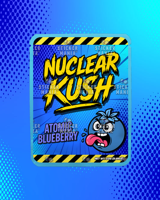 Nuclear Kush Atomic Blueberry | Pre-Made Sticker Bag | 3.5g