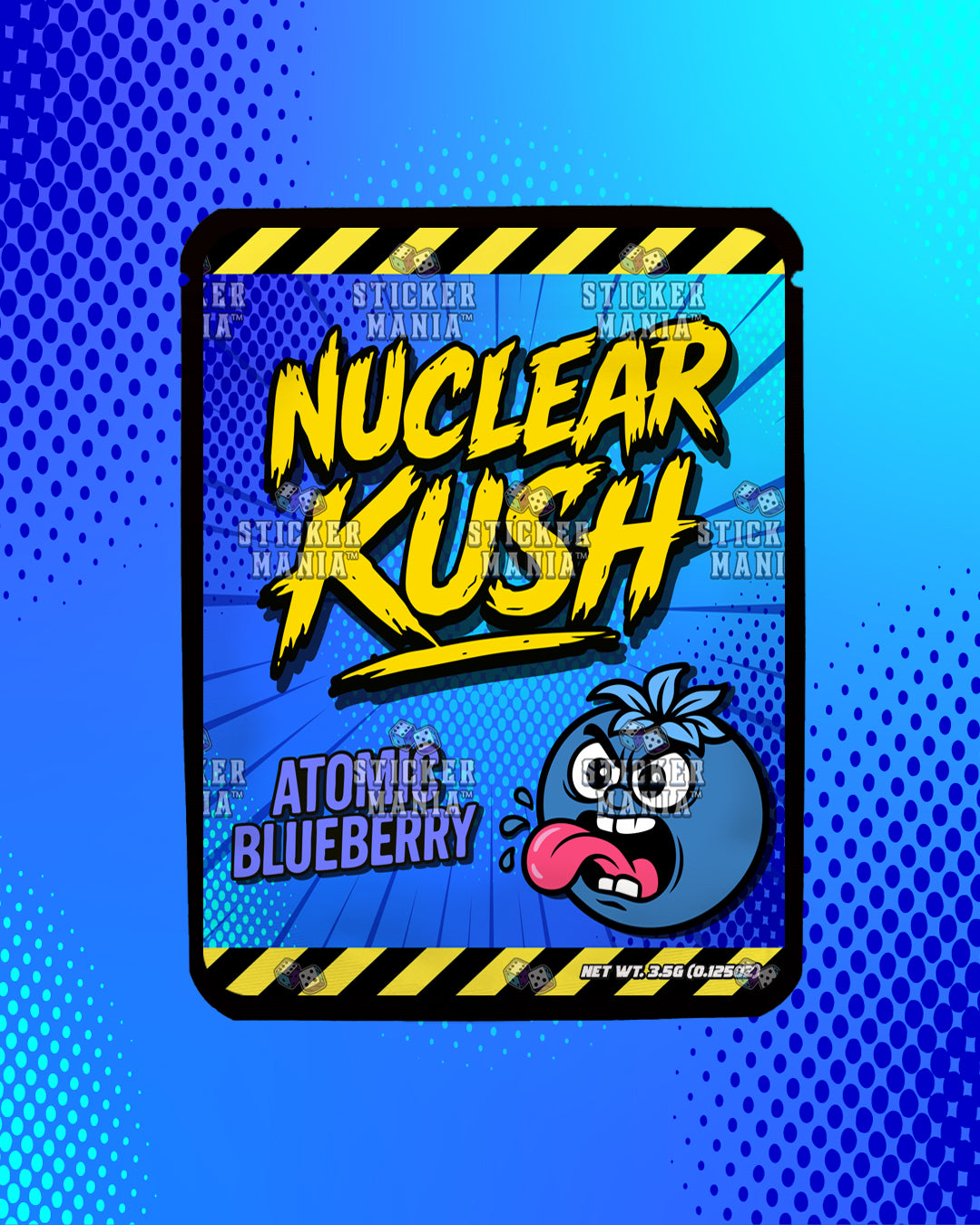 Nuclear Kush Atomic Blueberry | Pre-Made Sticker Bag | 3.5g