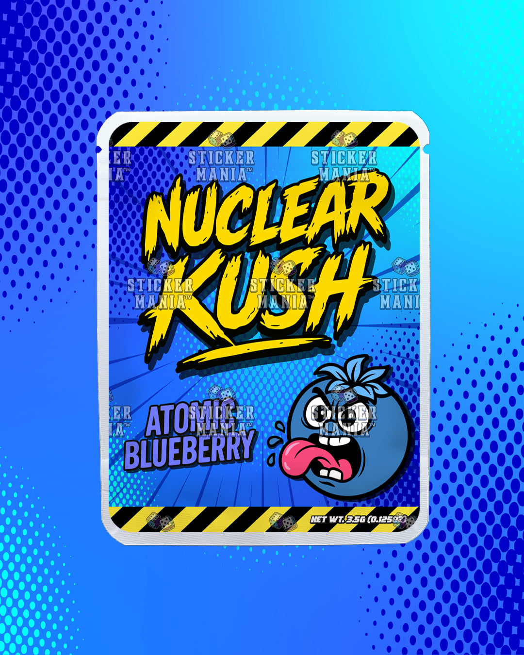 Nuclear Kush Atomic Blueberry | Pre-Made Sticker Bag | 3.5g