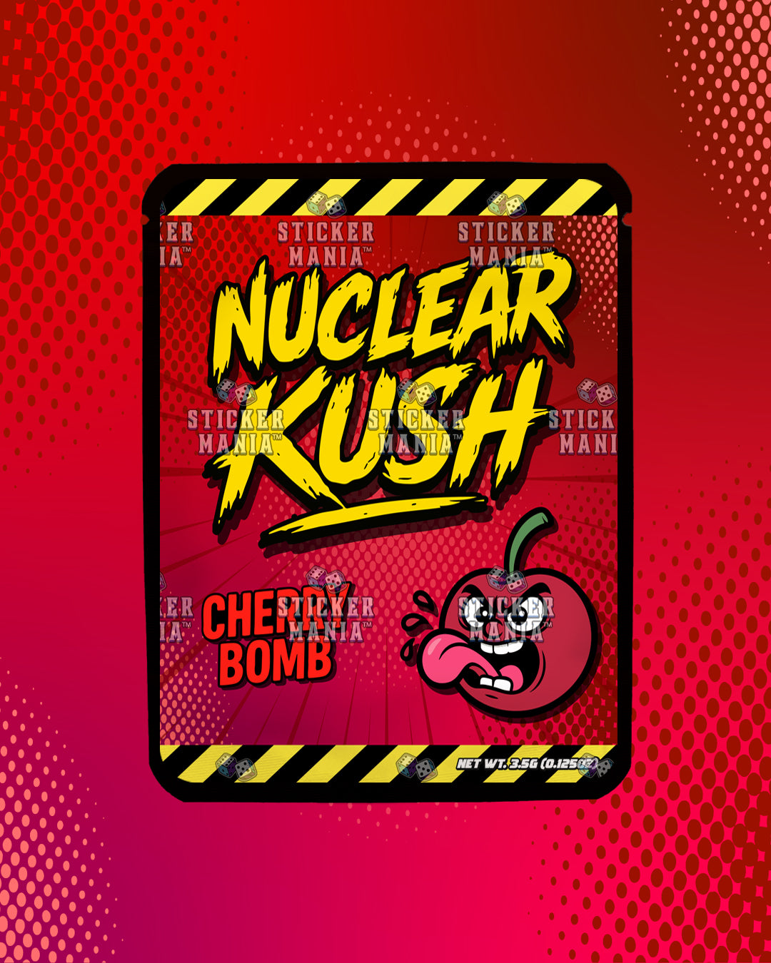 Nuclear Kush Cherry Bomb | Pre-Made Sticker Bag | 3.5g
