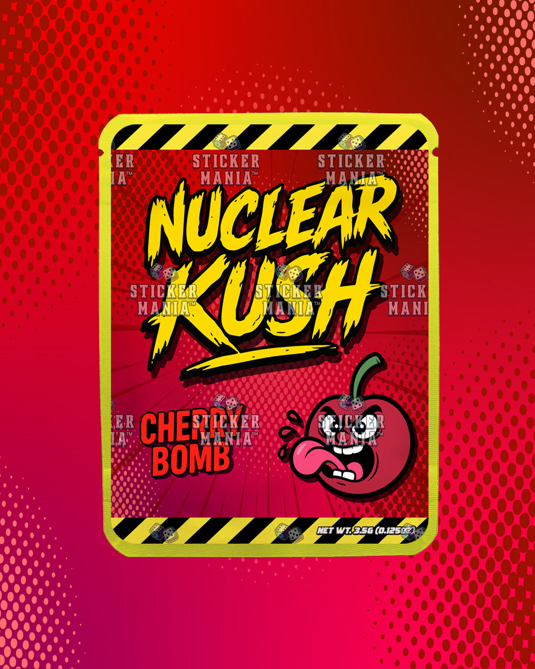 Nuclear Kush Cherry Bomb | Pre-Made Sticker Bag | 3.5g