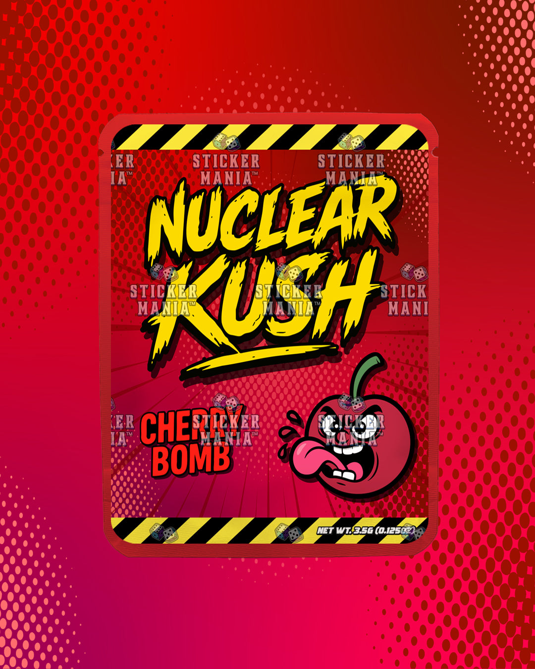 Nuclear Kush Cherry Bomb | Pre-Made Sticker Bag | 3.5g