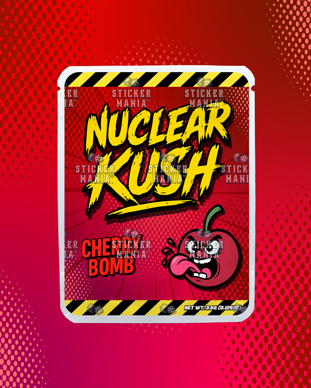 Nuclear Kush Cherry Bomb | Pre-Made Sticker Bag | 3.5g
