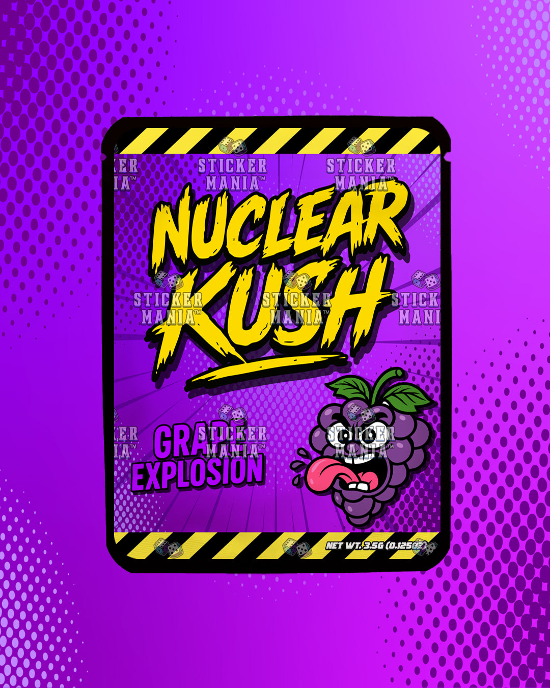 Nuclear Kush Grape Explosion | Pre-Made Sticker Bag | 3.5g