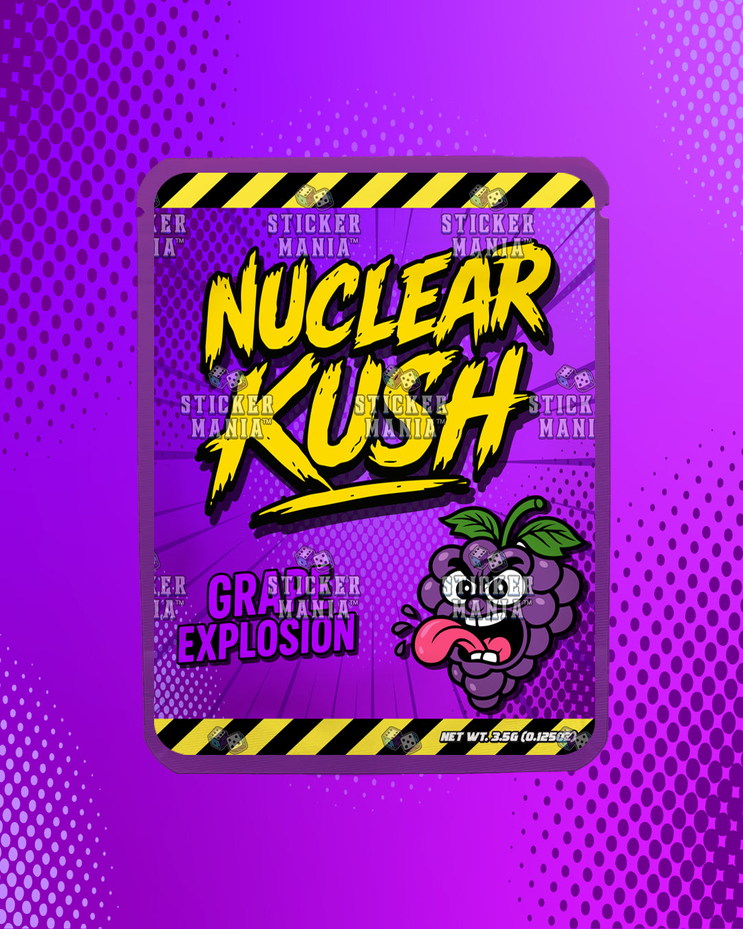 Nuclear Kush Grape Explosion | Pre-Made Sticker Bag | 3.5g