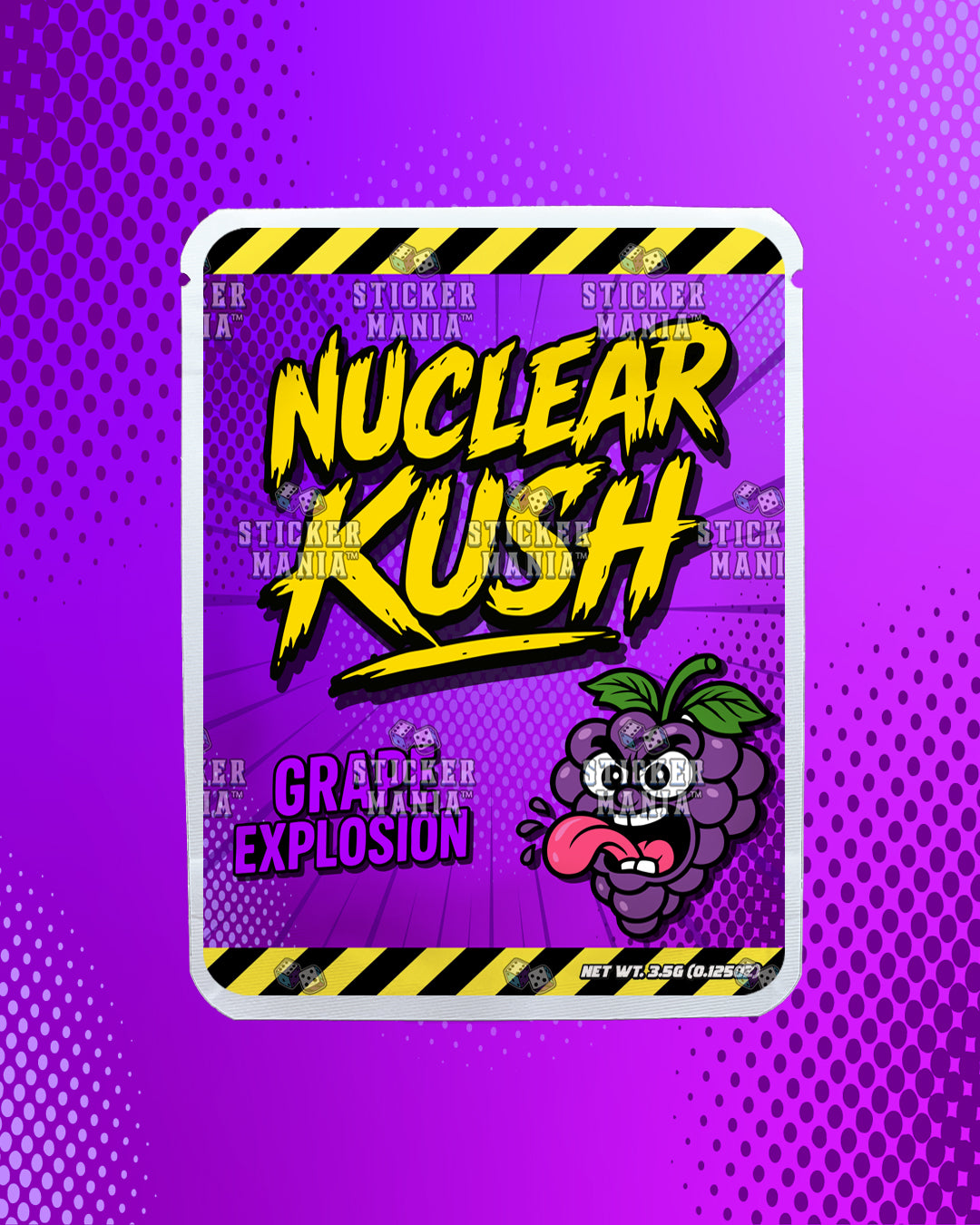 Nuclear Kush Grape Explosion | Pre-Made Sticker Bag | 3.5g