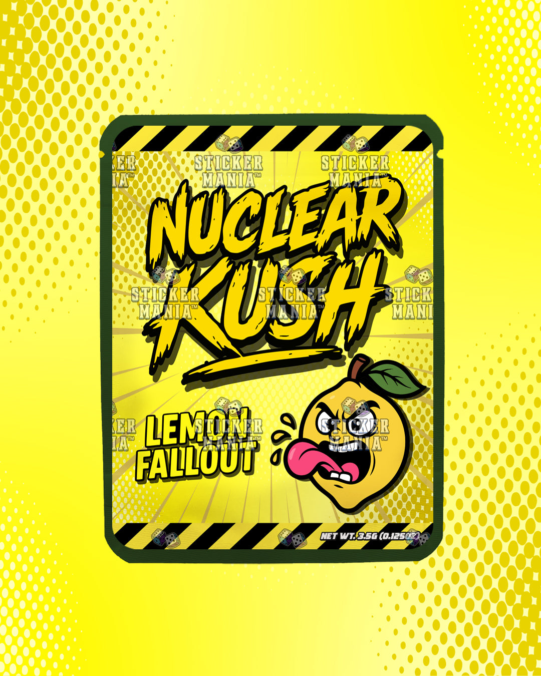 Nuclear Kush Lemon Fallout | Pre-Made Sticker Bag | 3.5g