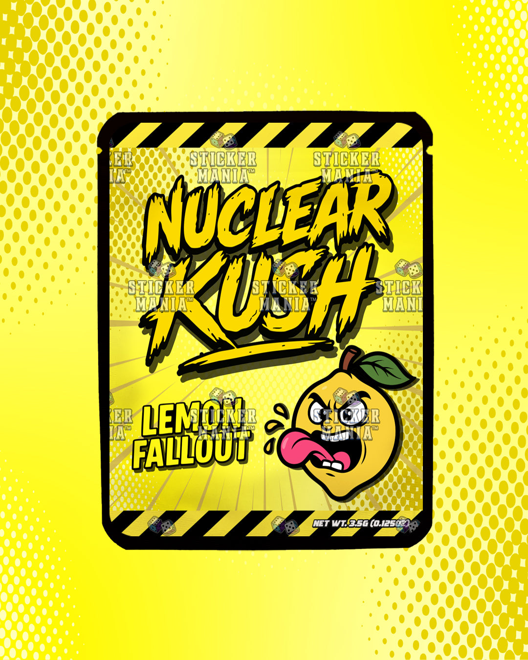 Nuclear Kush Lemon Fallout | Pre-Made Sticker Bag | 3.5g