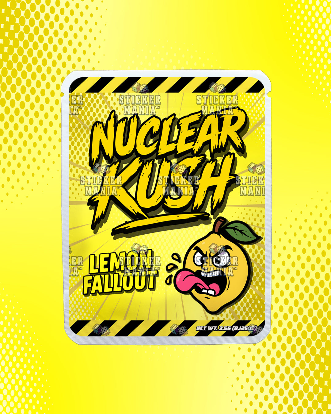 Nuclear Kush Lemon Fallout | Pre-Made Sticker Bag | 3.5g