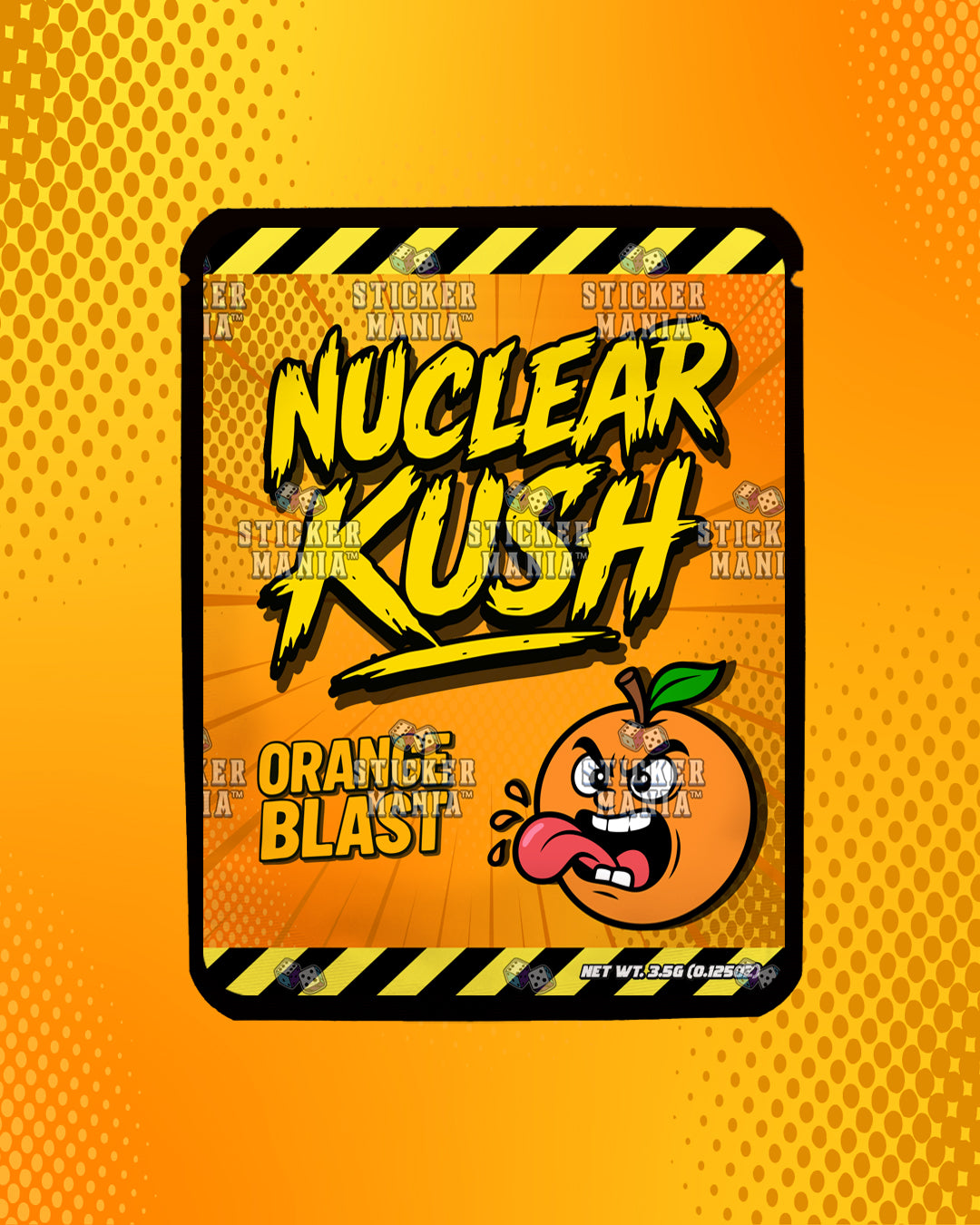 Nuclear Kush Orange Blast | Pre-Made Sticker Bag | 3.5g
