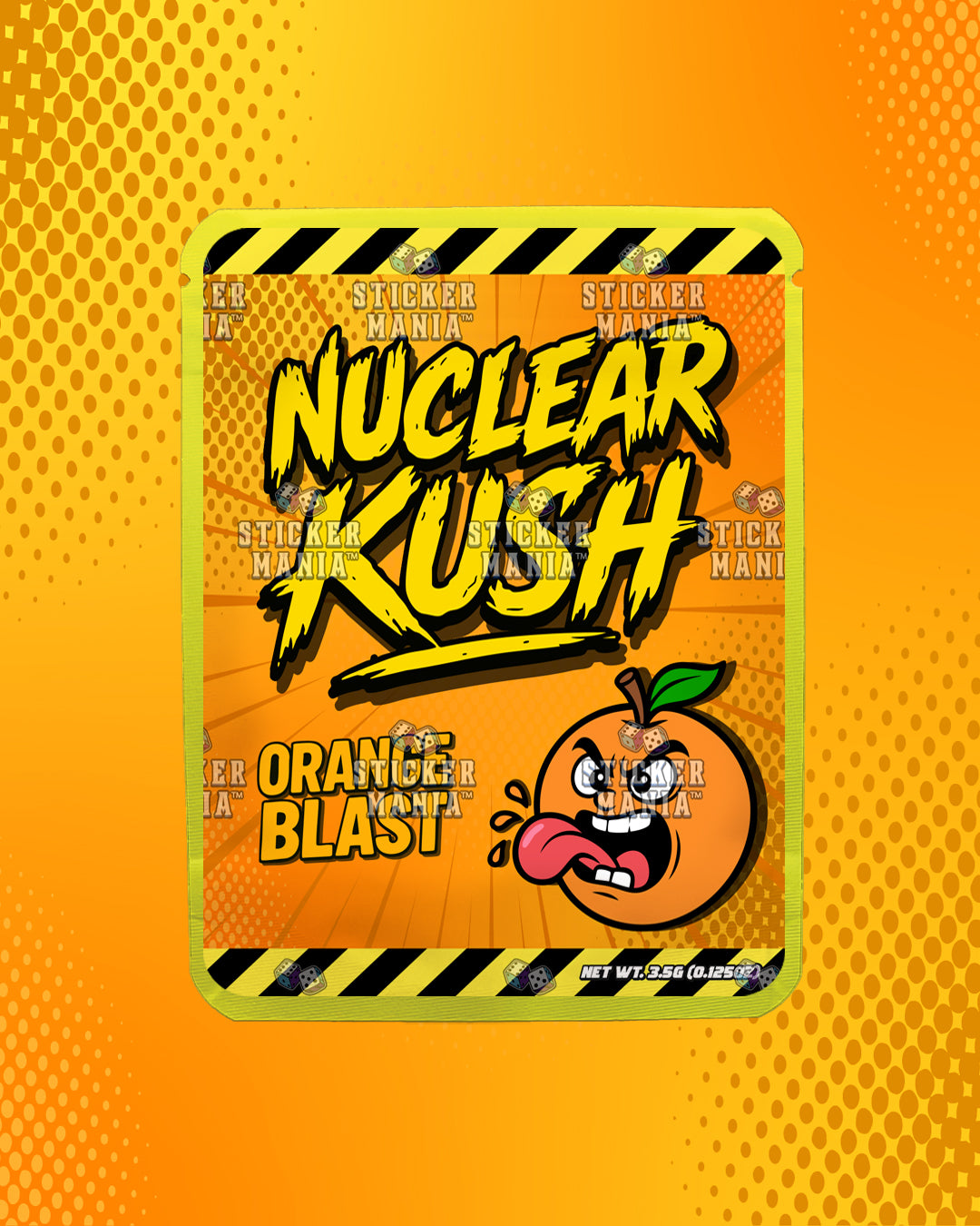Nuclear Kush Orange Blast | Pre-Made Sticker Bag | 3.5g
