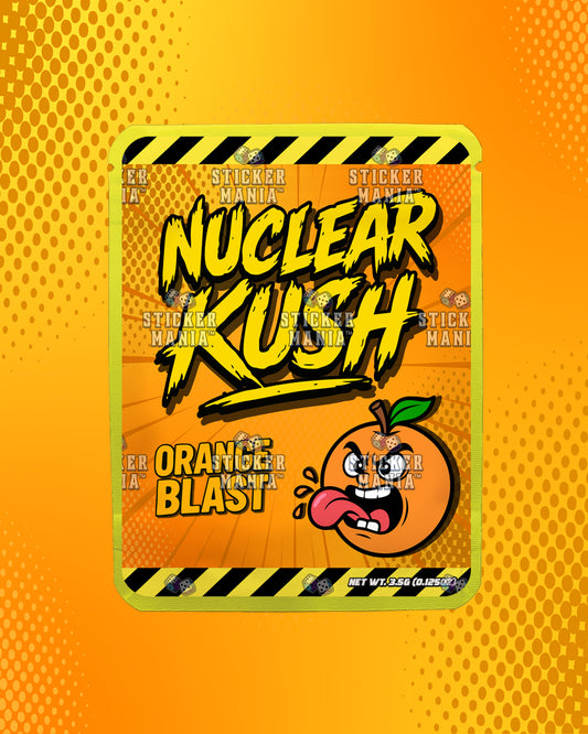Nuclear Kush Orange Blast | Pre-Made Sticker Bag | 3.5g