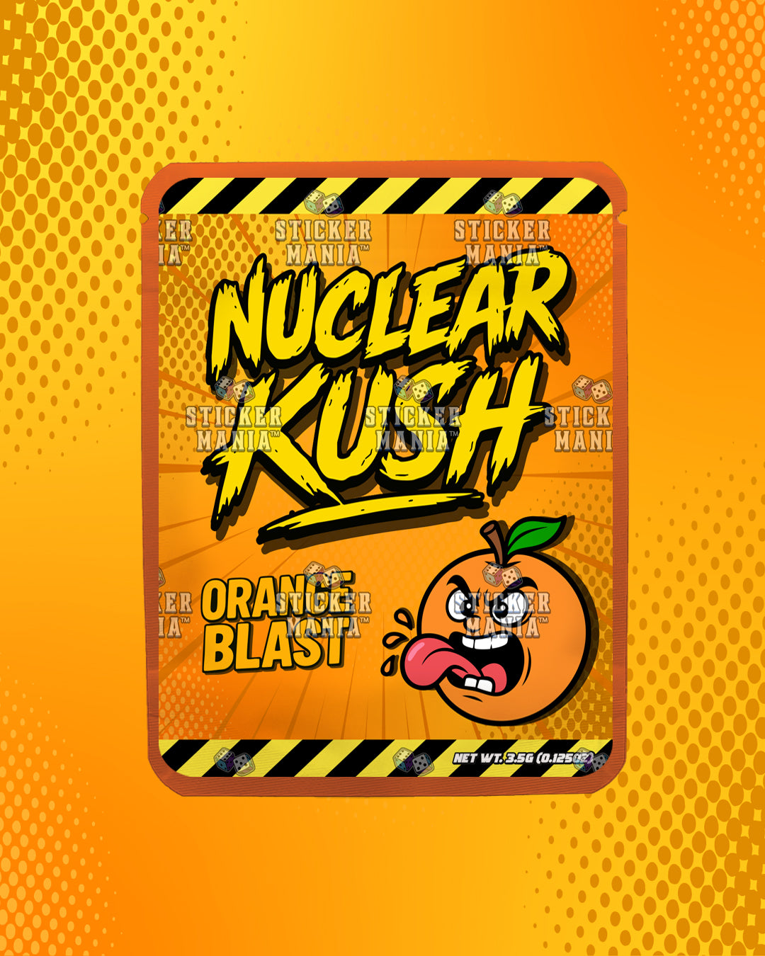 Nuclear Kush Orange Blast | Pre-Made Sticker Bag | 3.5g