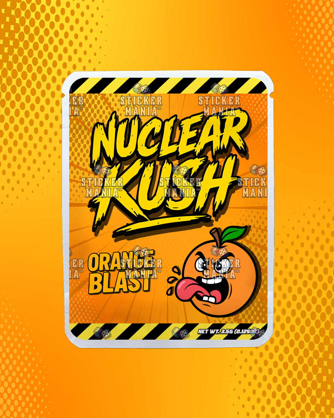 Nuclear Kush Orange Blast | Pre-Made Sticker Bag | 3.5g
