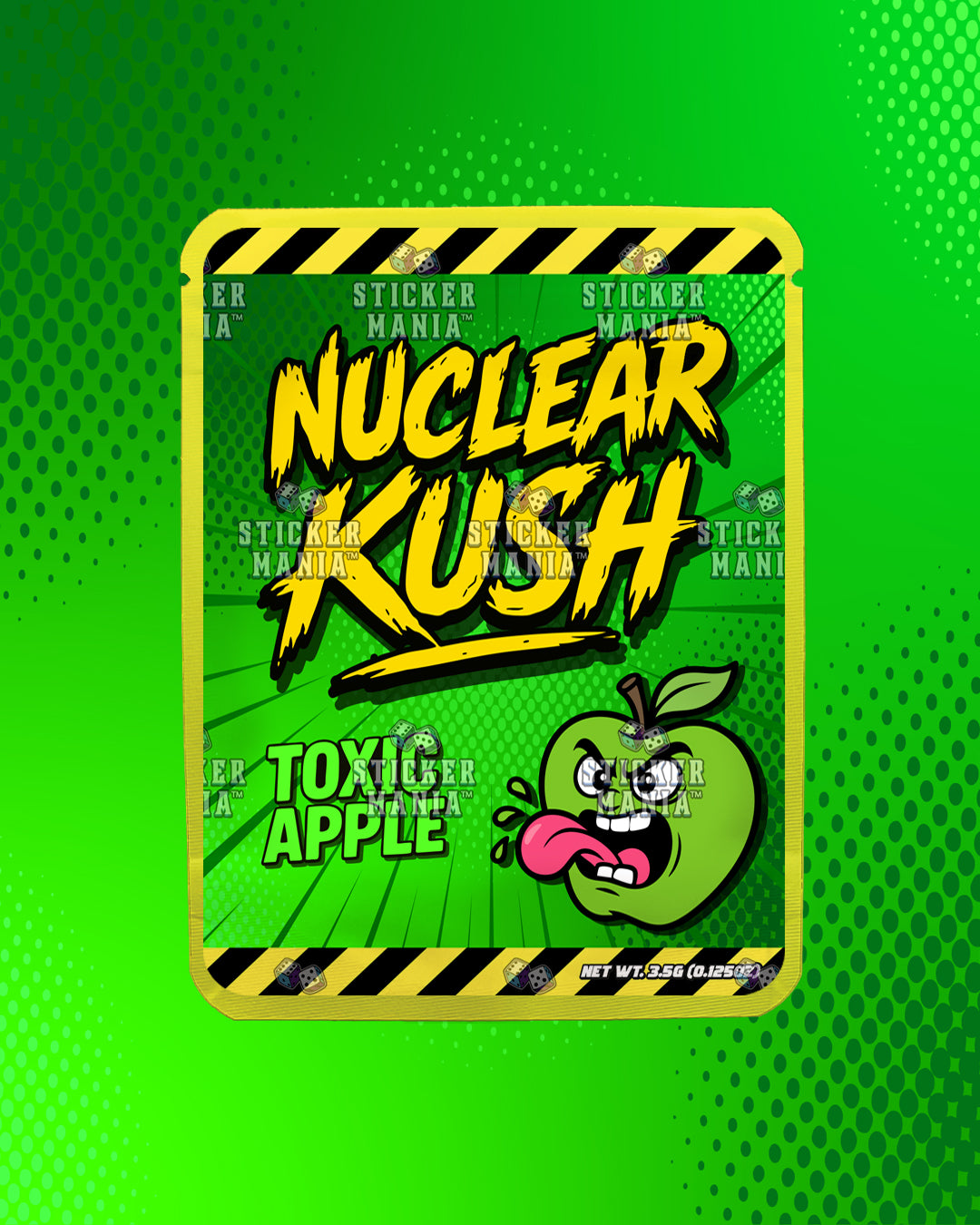 Nuclear Kush Toxic Apple | Pre-Made Sticker Bag | 3.5g