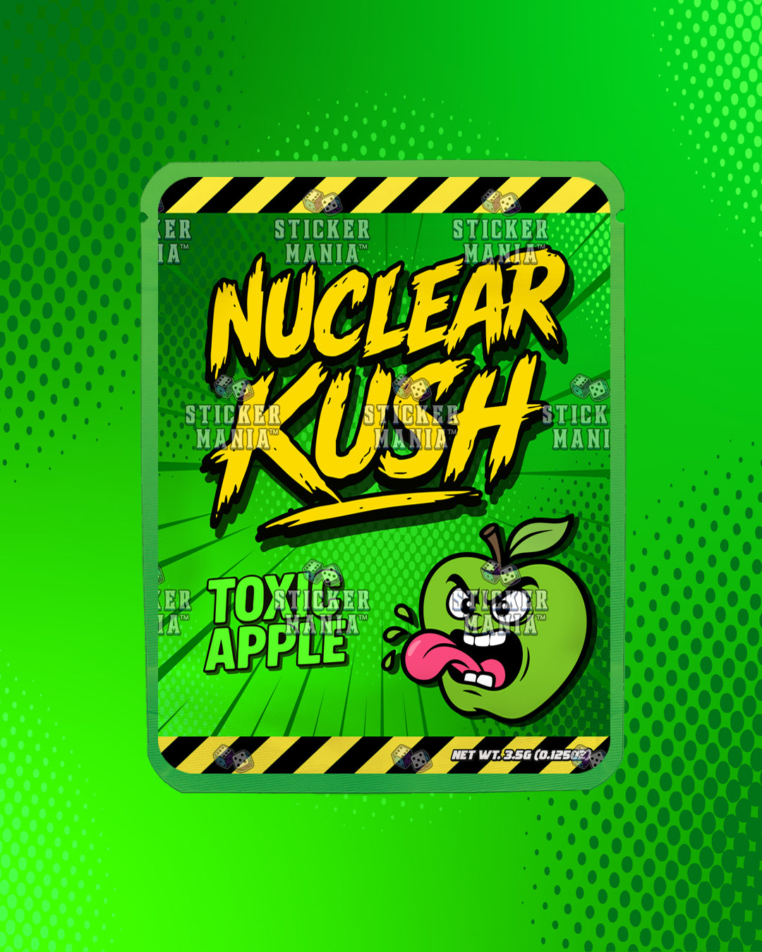 Nuclear Kush Toxic Apple | Pre-Made Sticker Bag | 3.5g