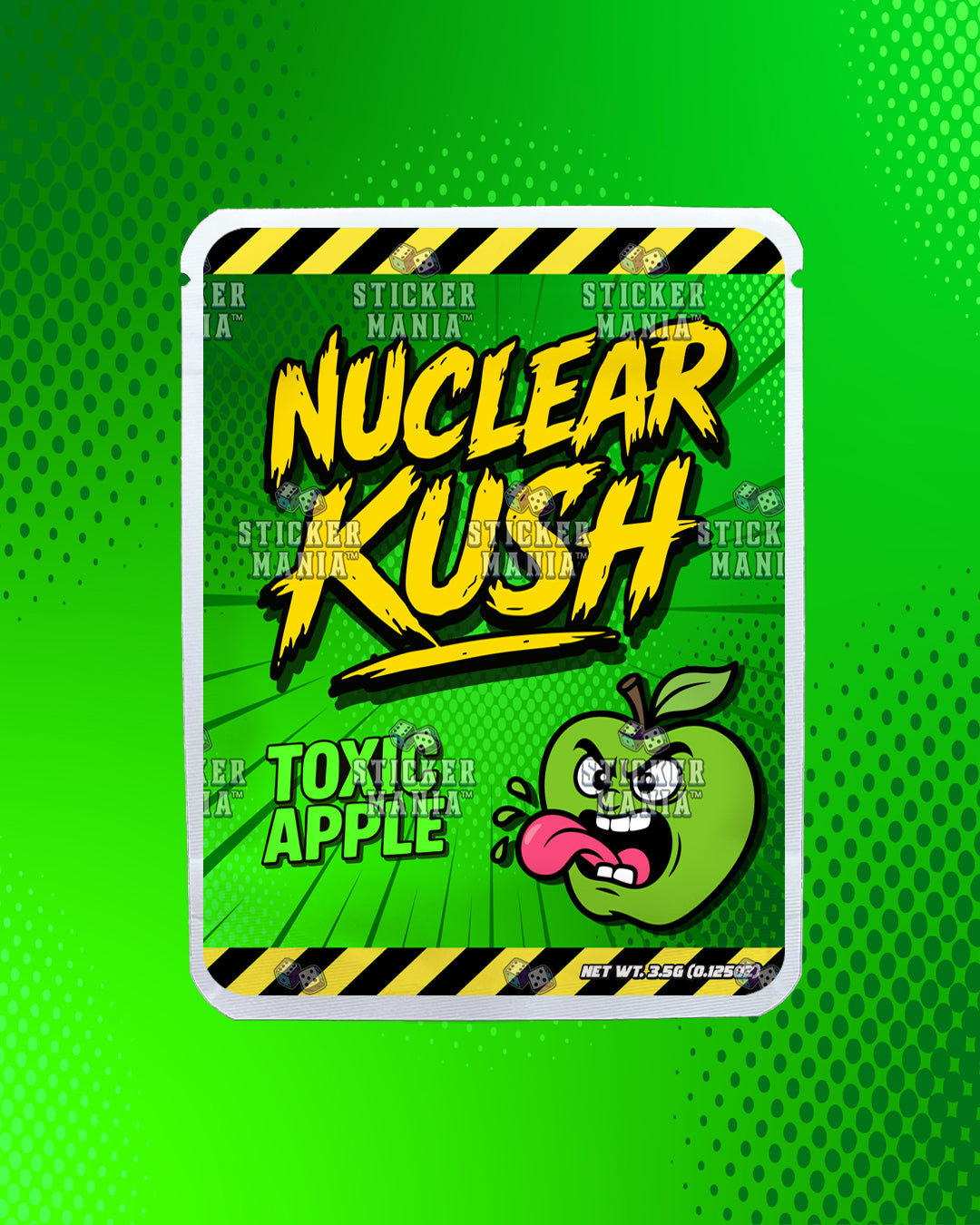 Nuclear Kush Toxic Apple | Pre-Made Sticker Bag | 3.5g