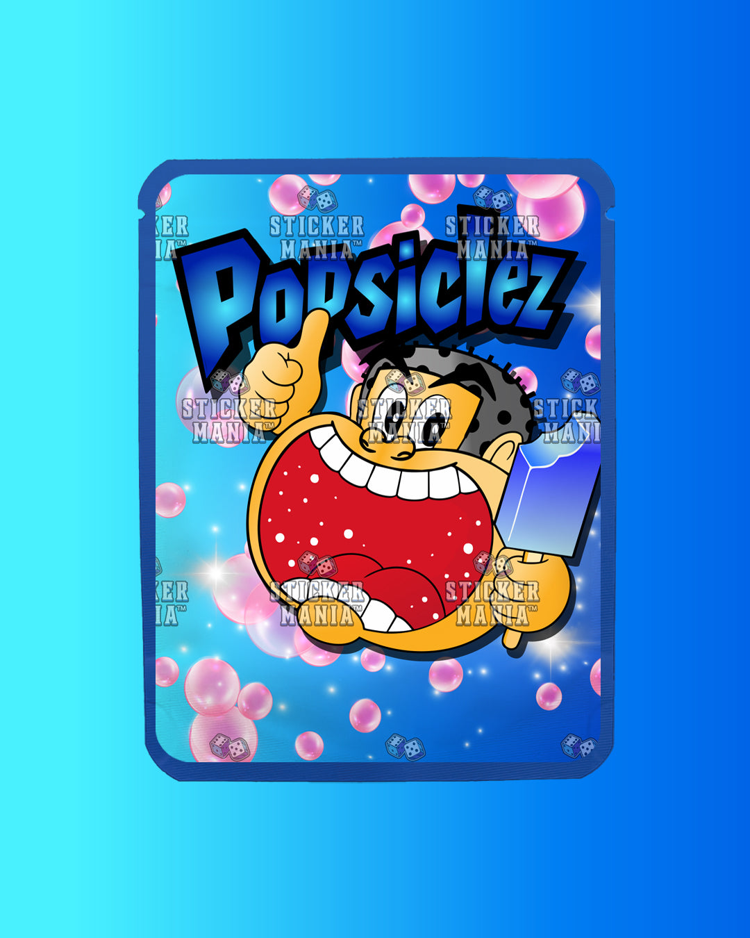 Popsiclez Blue BubbleGum | Pre-Made Sticker Bag | 3.5g