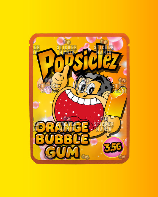 Popsiclez Orange BubbleGum | Pre-Made Sticker Bag | 3.5g