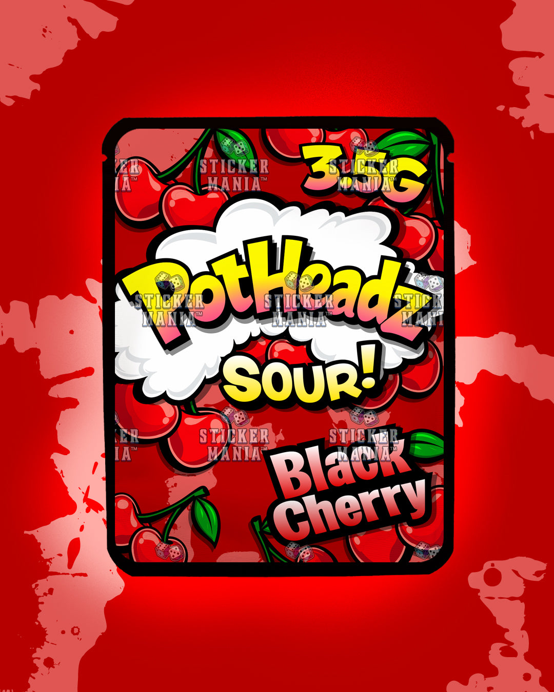 PotHeadz Black Cherry | Pre-Made Sticker Bag | 3.5g